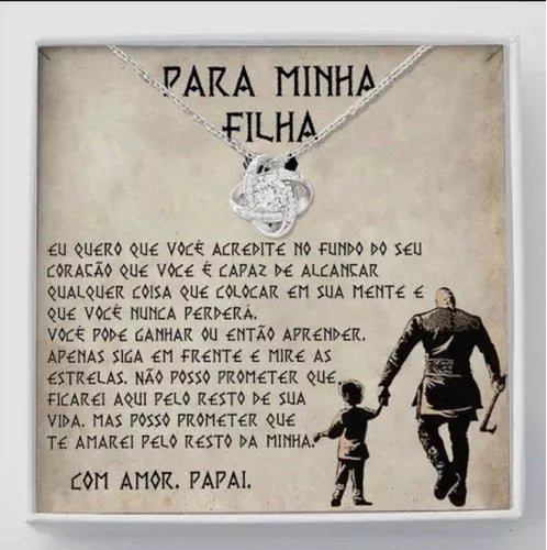 Colar E Cartão Para Filha Amor De Pai Viking