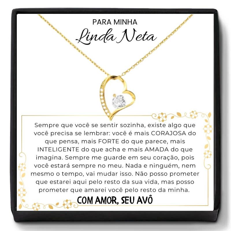 Colar Presente Para Neta Amor De Vô Amor De Vó Com Mensagem