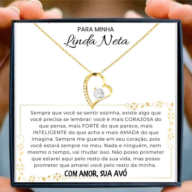 Colar Presente Para Neta Amor De Vô Amor De Vó Com Mensagem