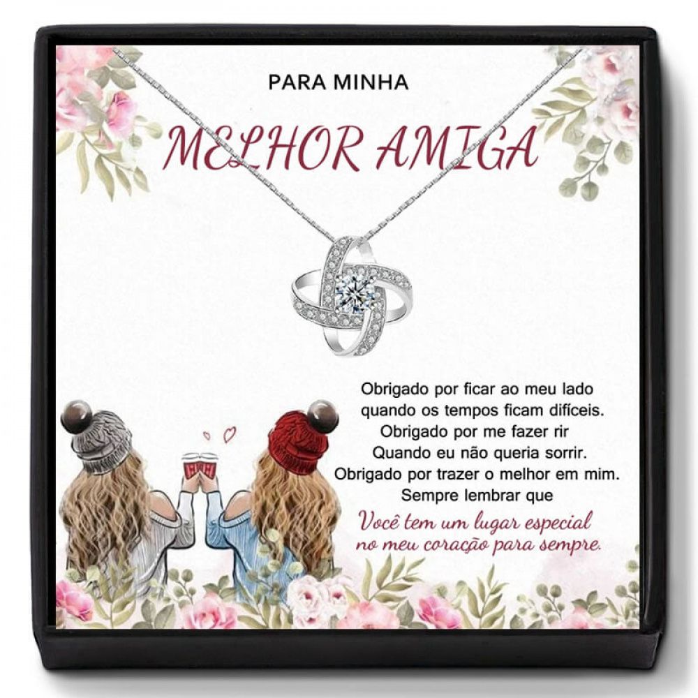 Colar Presente Para Melhor Amiga Com Mensagem E Caixa