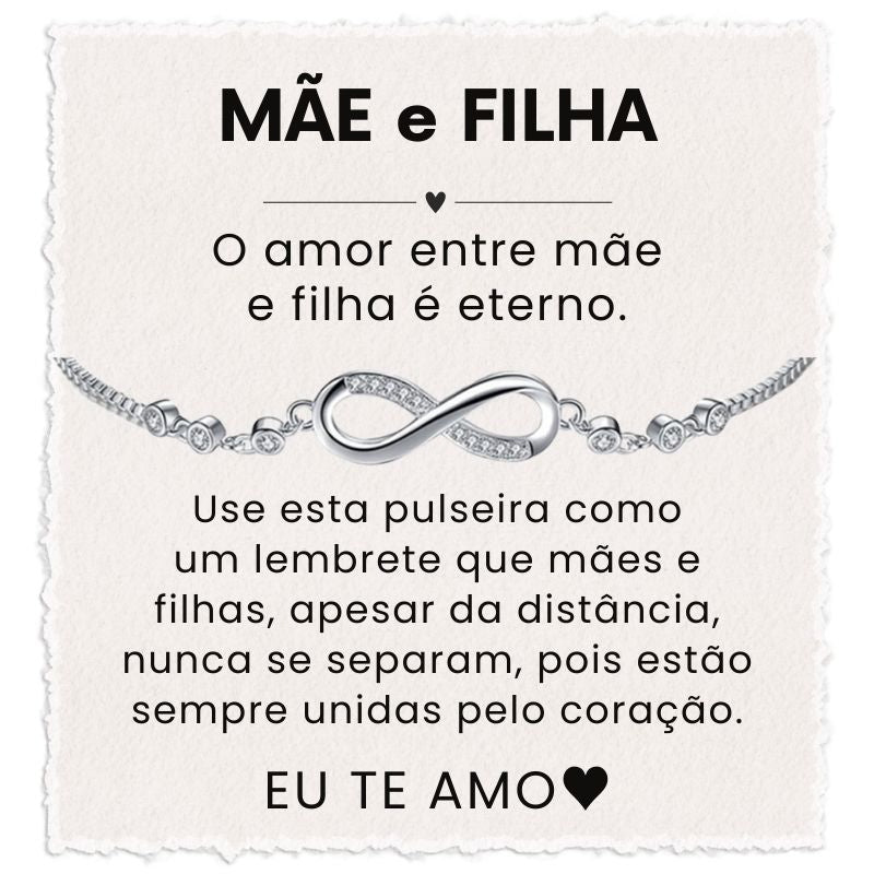 Pulseira Presente Mãe E Filha Infinito Com Mensagem