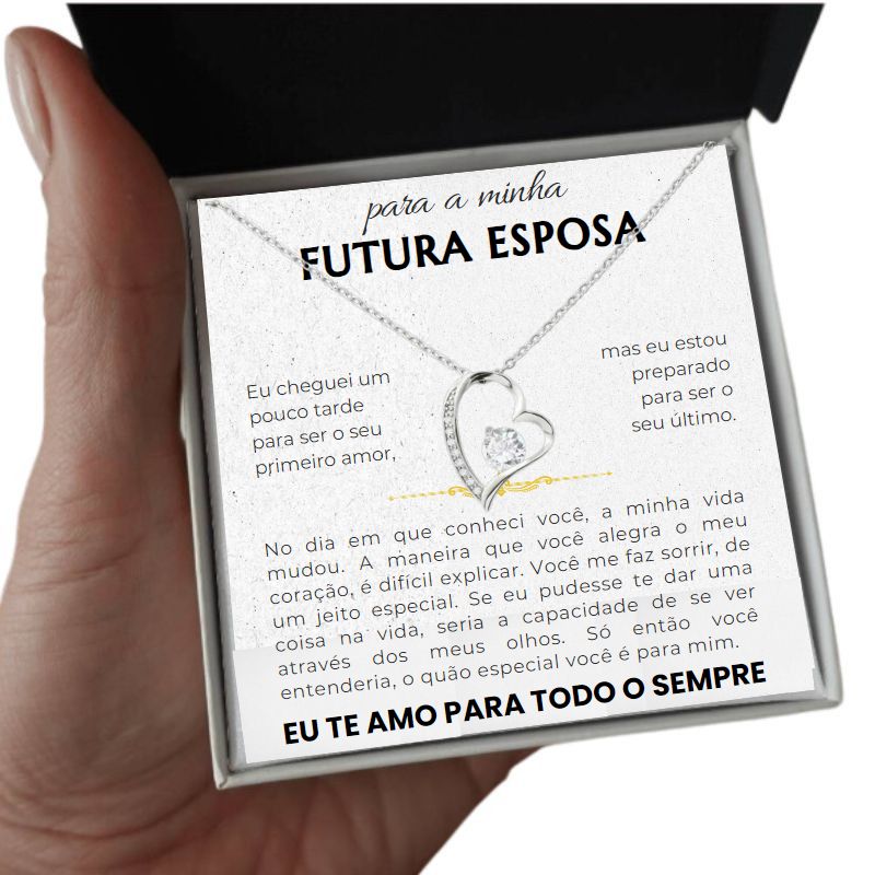 Presente Para A Minha Noiva Futura Esposa Colar Com Caixa e Cartão