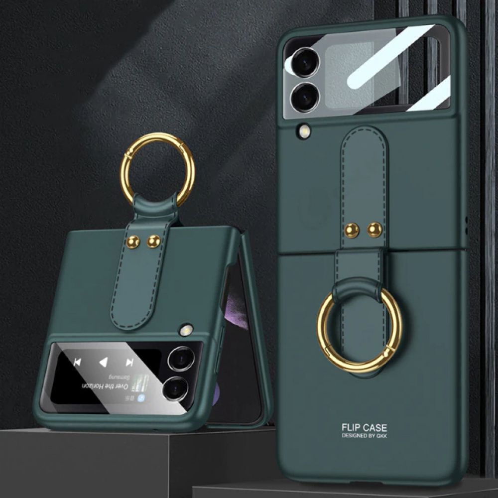 Case Samsung Galaxy Z Flip 3 e 4 Luxo Anel Alça