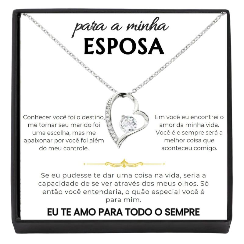 Para Minha Esposa - Presente Do Marido Colar Cartão e Mensagem